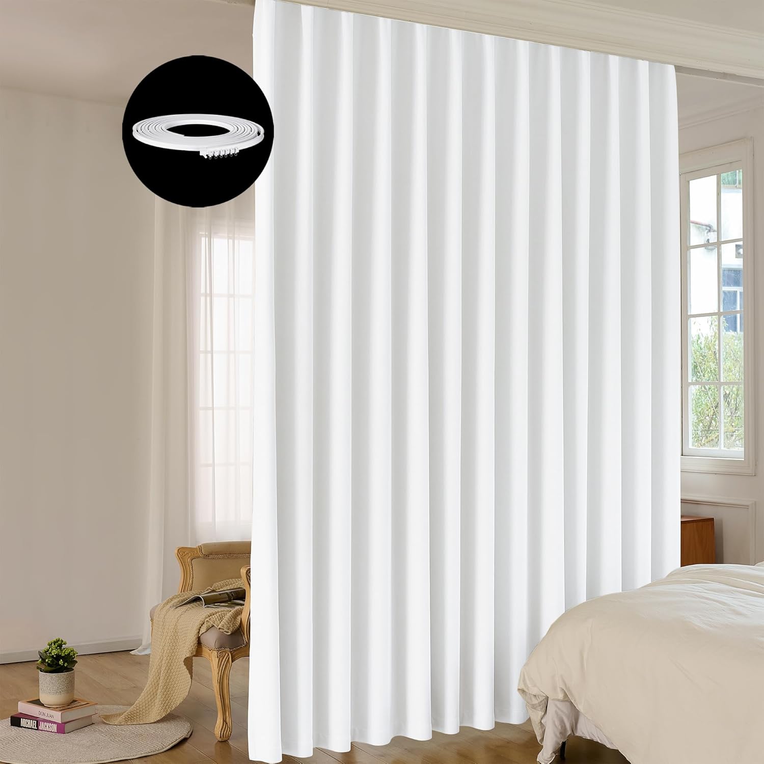 Total Privacy Room Divider with Bendable Track - LuminBarrier