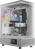 GAMDIAS White ATX Mid Tower Computer Case with Tempered Glass - Clean