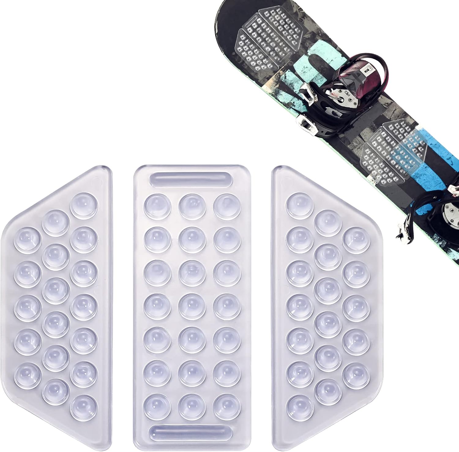 Clear Snowboard Stomp Pads Set - Optimal Grip!
