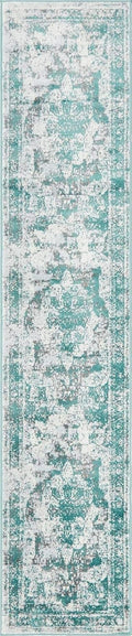 Unique Loom Sofia Collection Area Rug Runner - Turquoise/Blue