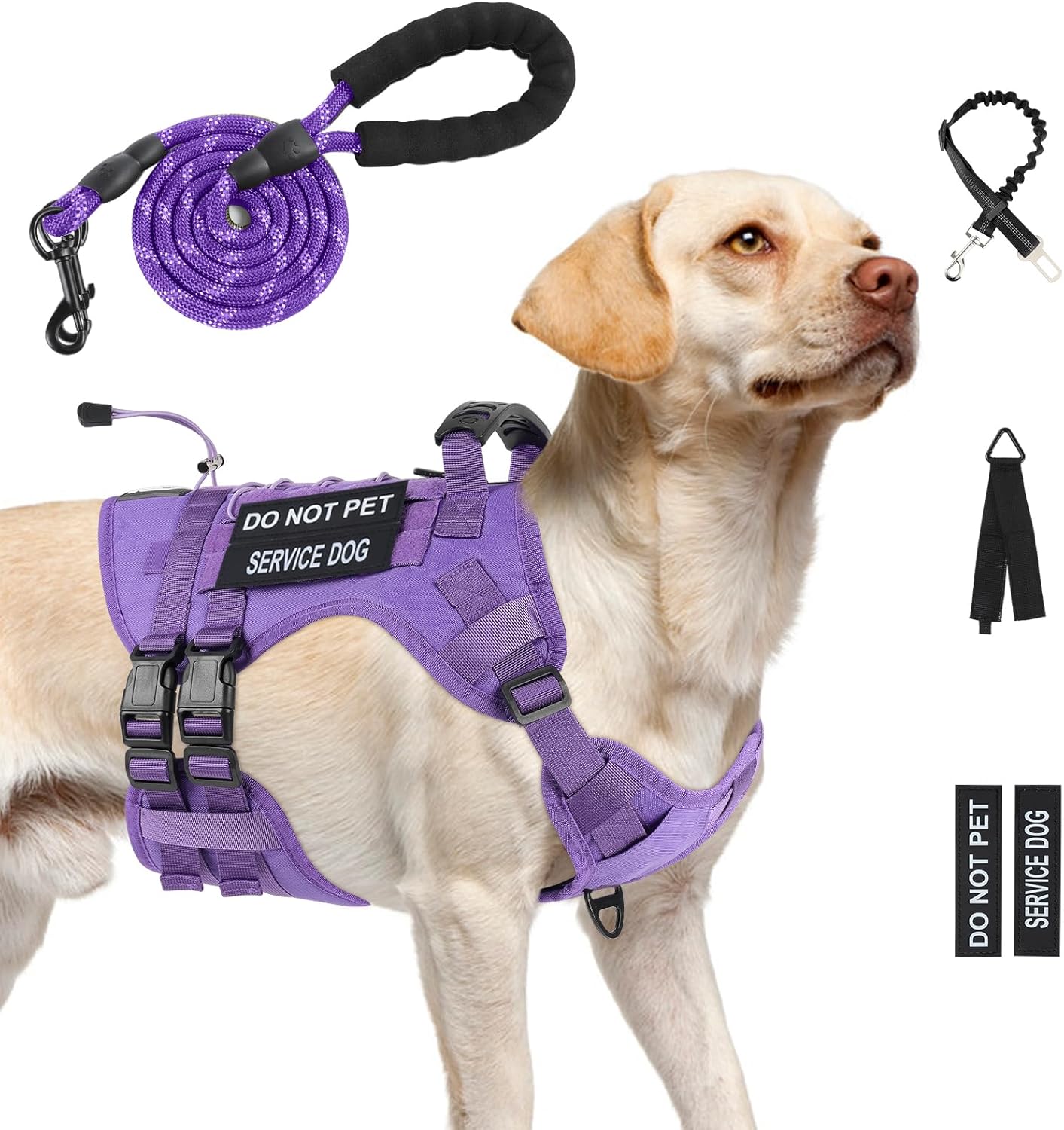 No Pull Tactical Dog Harness for Large Dogs - Escape Proof Vest