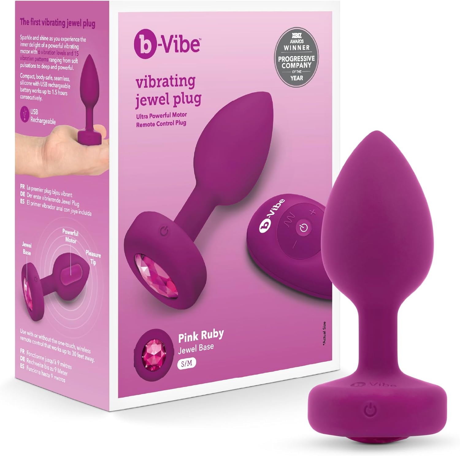 B-Vibe Vibrating Anal Jewel - Remote Control Butt Plug for Fun