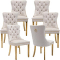 Velvet Dining Chairs Set of 6 for Kitchen & Dining Room Use