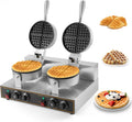 Commercial Double Head Waffle Maker - Non-stick Stainless Steel