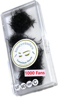 9D 0.07 C Curl Premade Volume Fans 1000 Pack - Natural, Long-Lasting