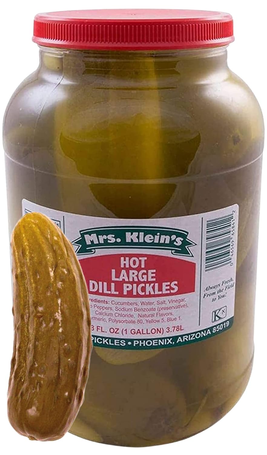 Mrs. Kleins Large Hot Pickles - Bold Spicy Dill Snack Delight
