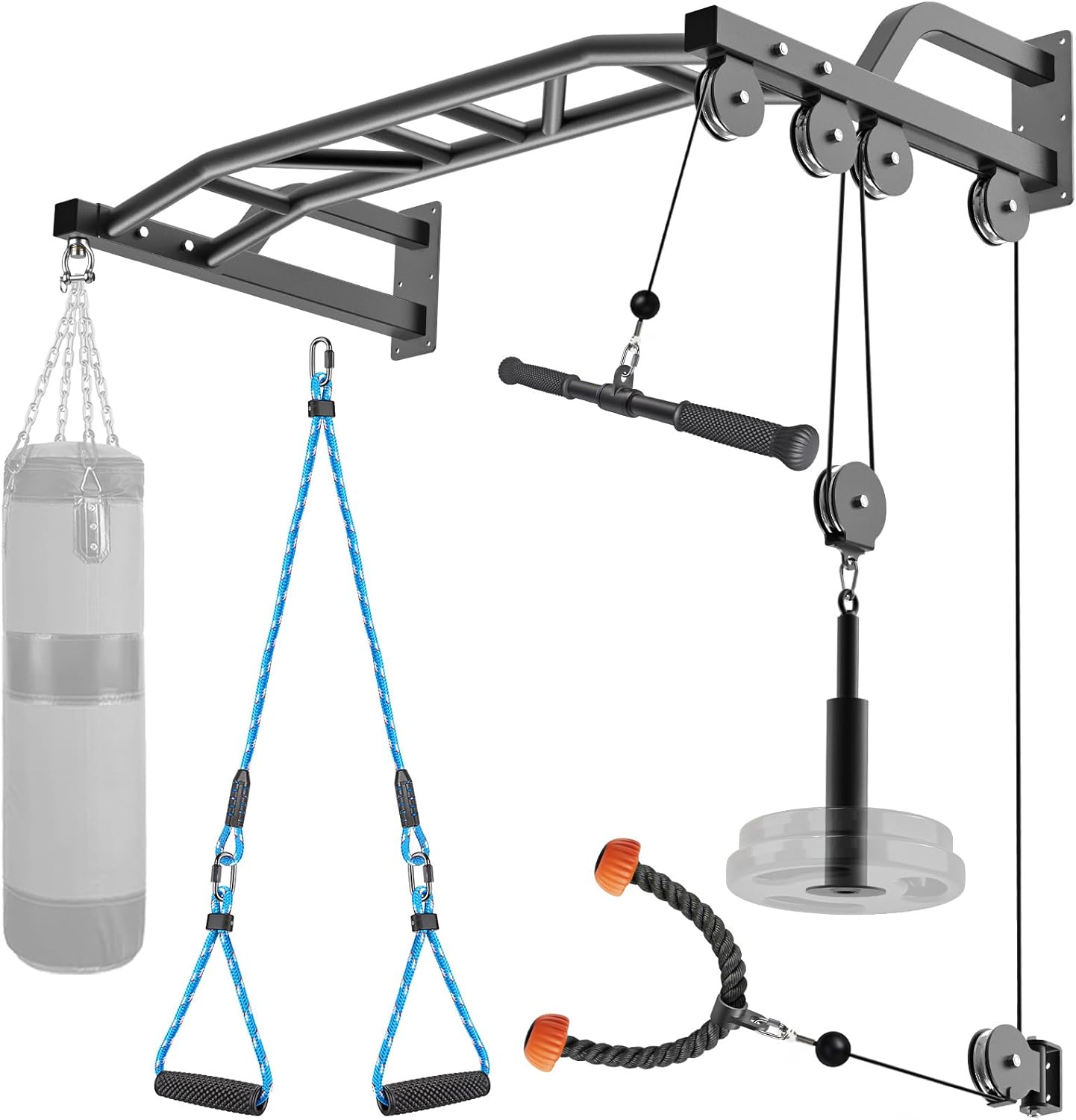 SELEWARE 48ft' Heavy Duty Pull Up Bar for Home Gym Workouts