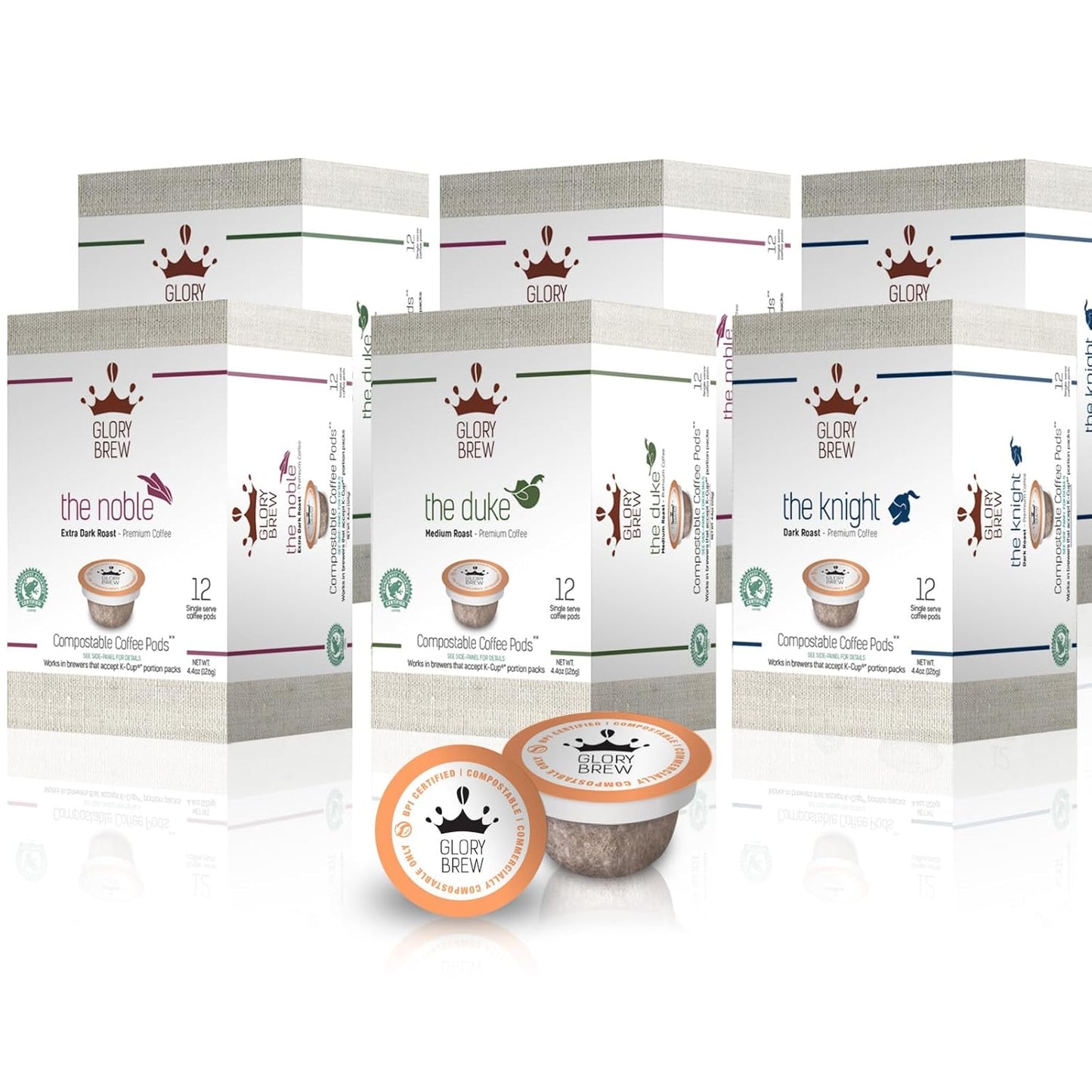 GLORYBREW 72 Compostable K Cups Variety Pack for Eco-Friendly Coffee