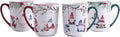 Bico Christmas Gnome Ceramic Mug Set of 4 - Festive 16oz Holiday Cups