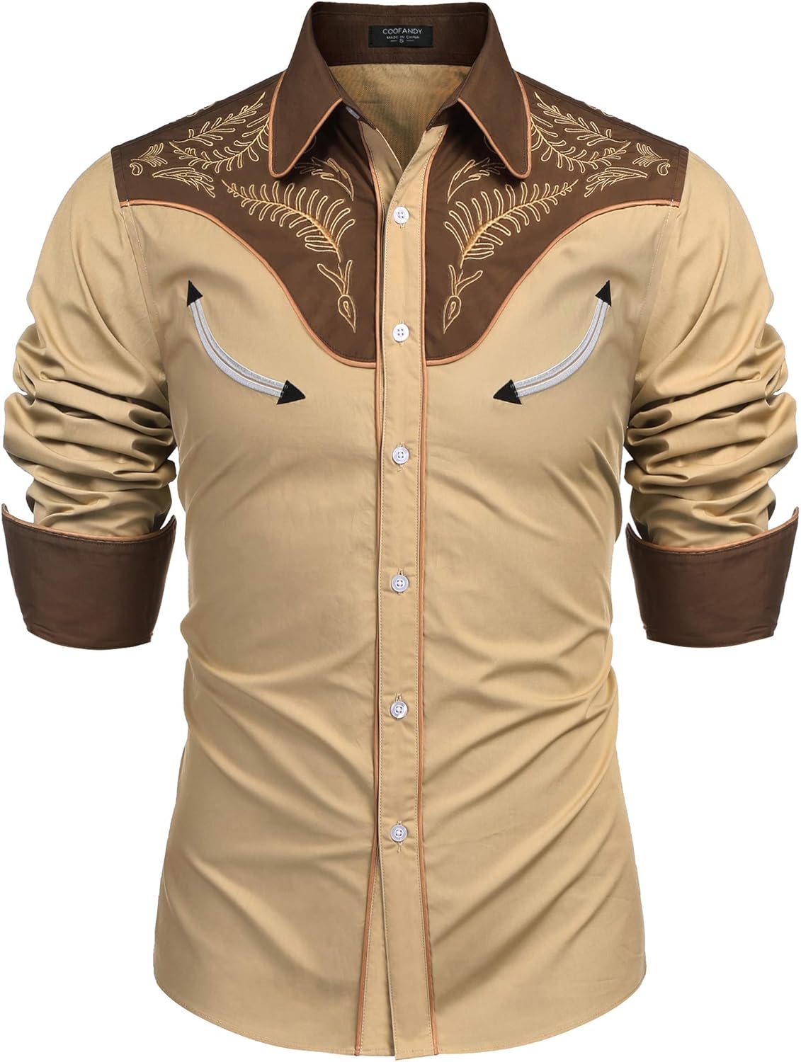 COOFANDY Men's Western Cowboy Shirt for Stylish Casual Wear