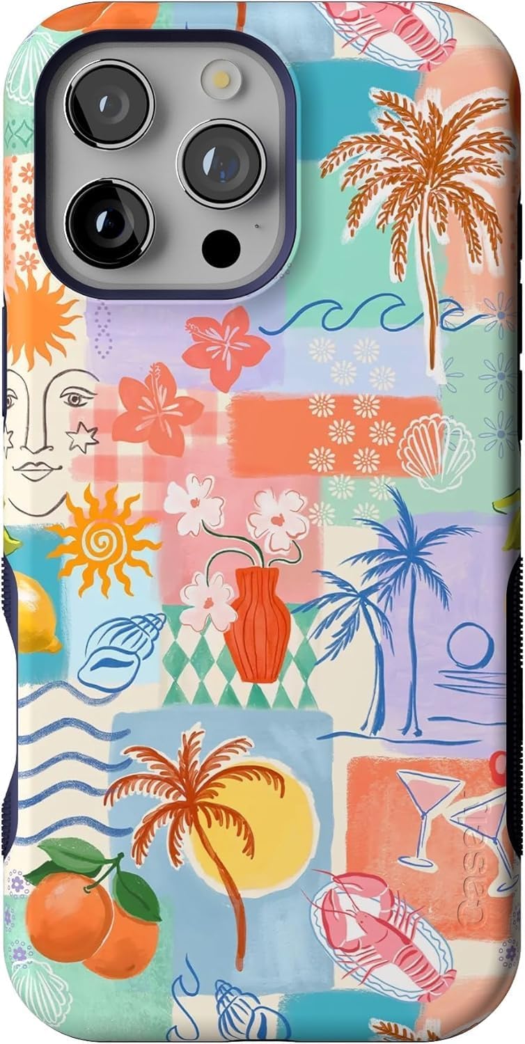 Casely iPhone 16 Pro Case - Tropical Heat Beachy Collage Design