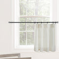 Cafe Curtain 18 Inch Length Pinch Pleat Sheer Linen Panel - Kitchen