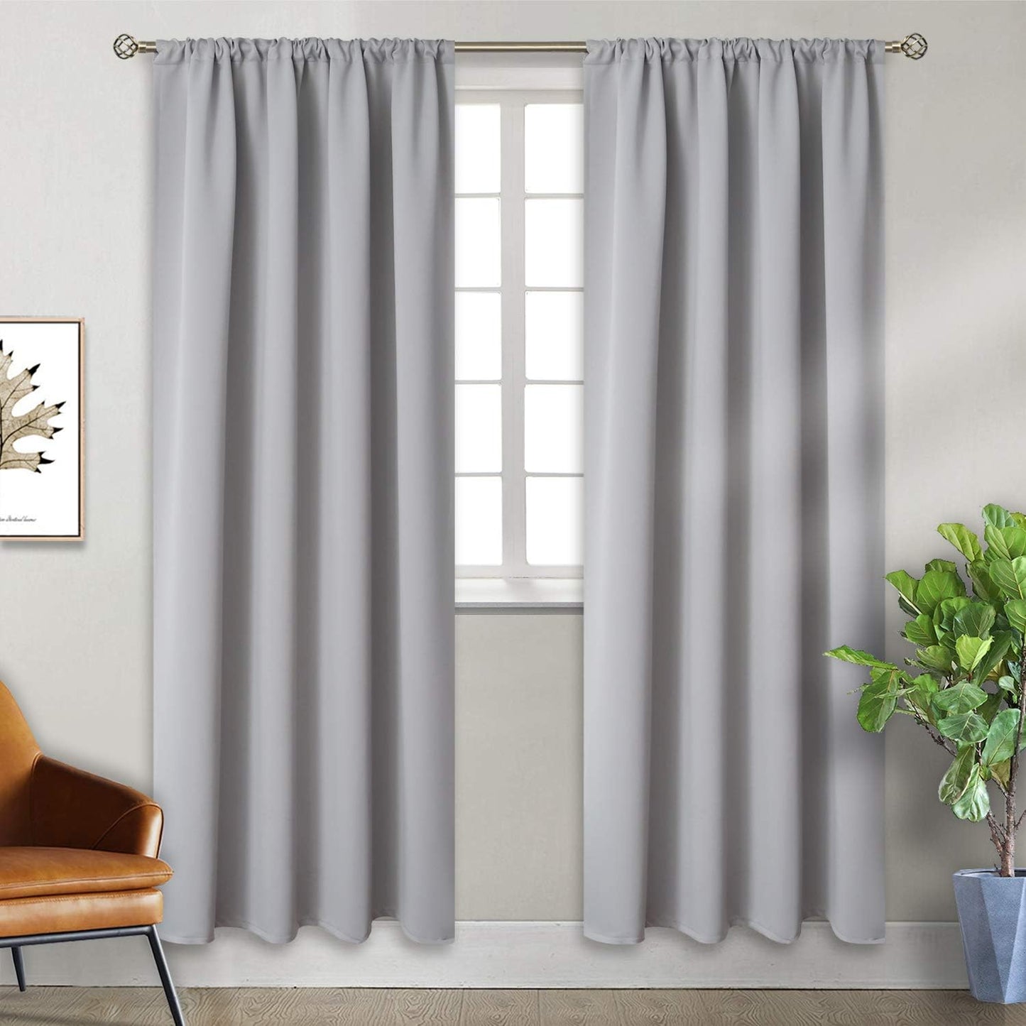 BGment Rod Pocket Room Darkening Curtains for Bedroom 84 in