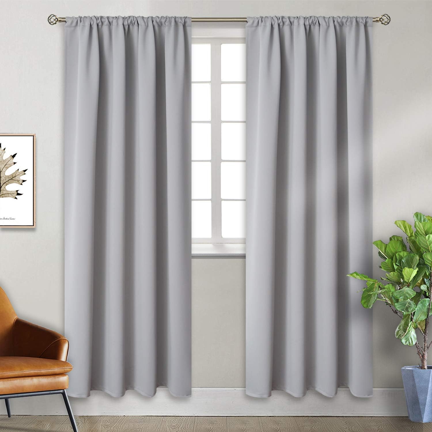 BGment Rod Pocket Room Darkening Curtains for Bedroom 84 in