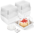 7 x 7 x 4 in Paper Cake Boxes with Clear Lids - 40 Pack value set