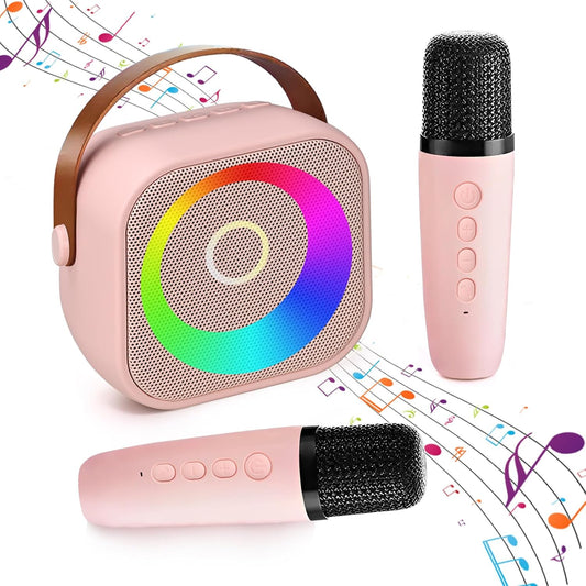Portable Bluetooth Karaoke Speaker with 2 Wireless Mics