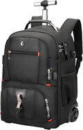 Vacuum backpack with wheels 50L Rolling laptop backpack - Space-saving