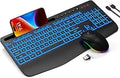 Wireless Keyboard and Mouse Combo with 7 Colored Backlights