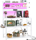 5-Tier Kitchen Storage Rack with Power Outlet & LED Lights