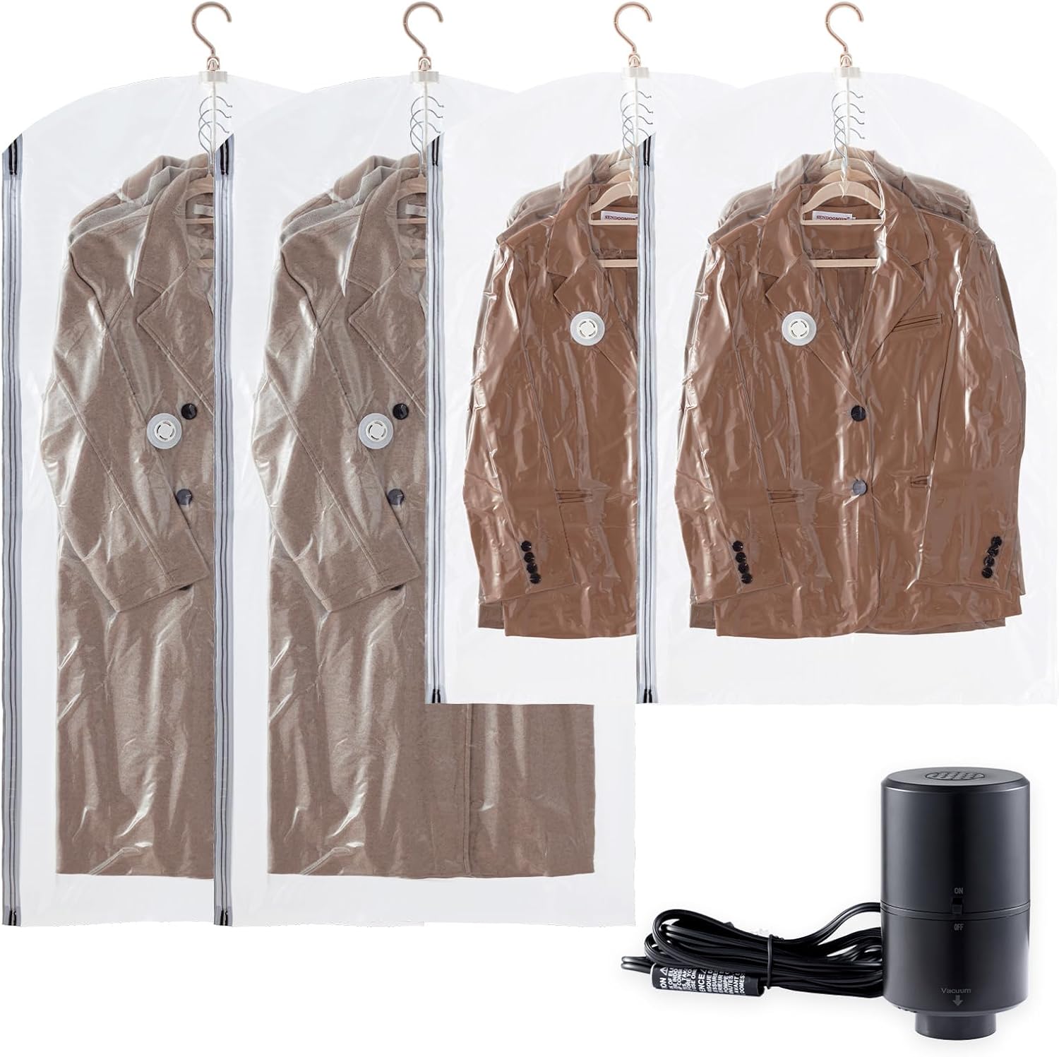 Hanging Vacuum Sealer Storage Bags with Electric Pump for Clothes