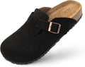 Womens Genuine Suede Clogs Slip-On Buckle Slides - Cloud Comfort
