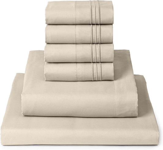 Mellanni King Sheet Set - 6-Piece Iconic Collection Bedding
