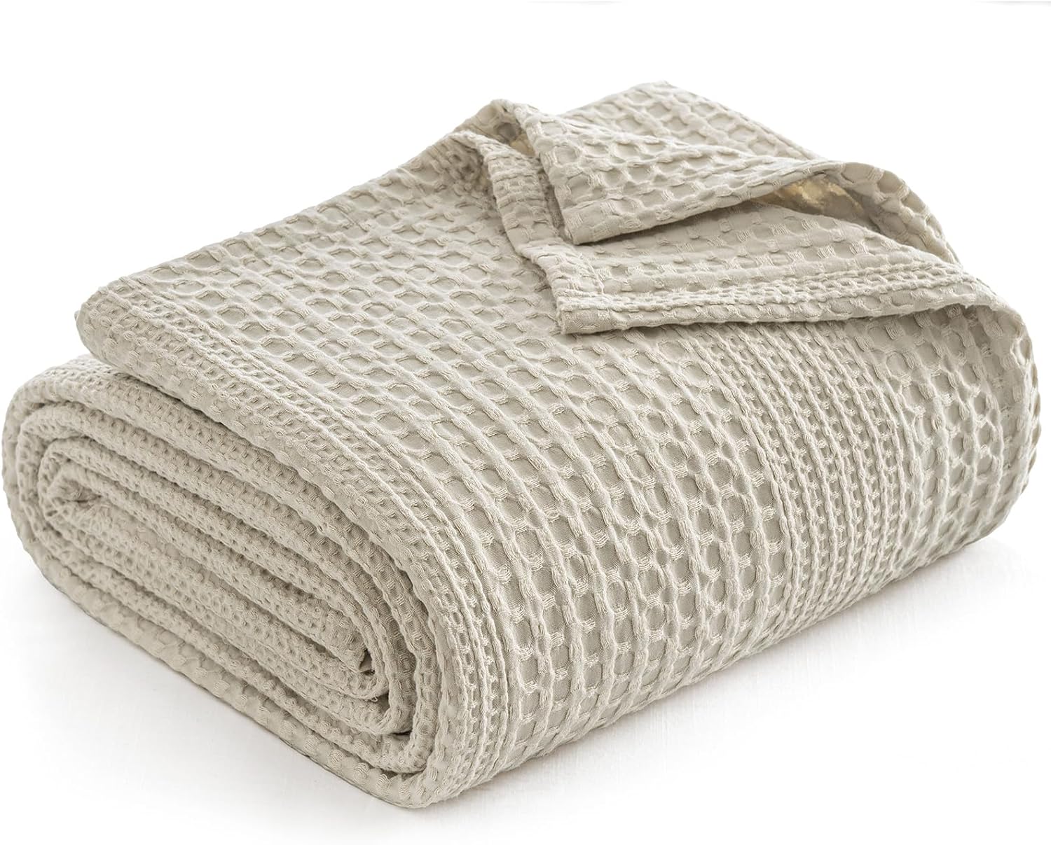 PHF Lightweight Waffle Weave Blanket for Cozy All Seasons