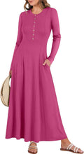 Long Sleeve Maxi Dress Fit & Flare - Flattering Fall Midi to Maxi