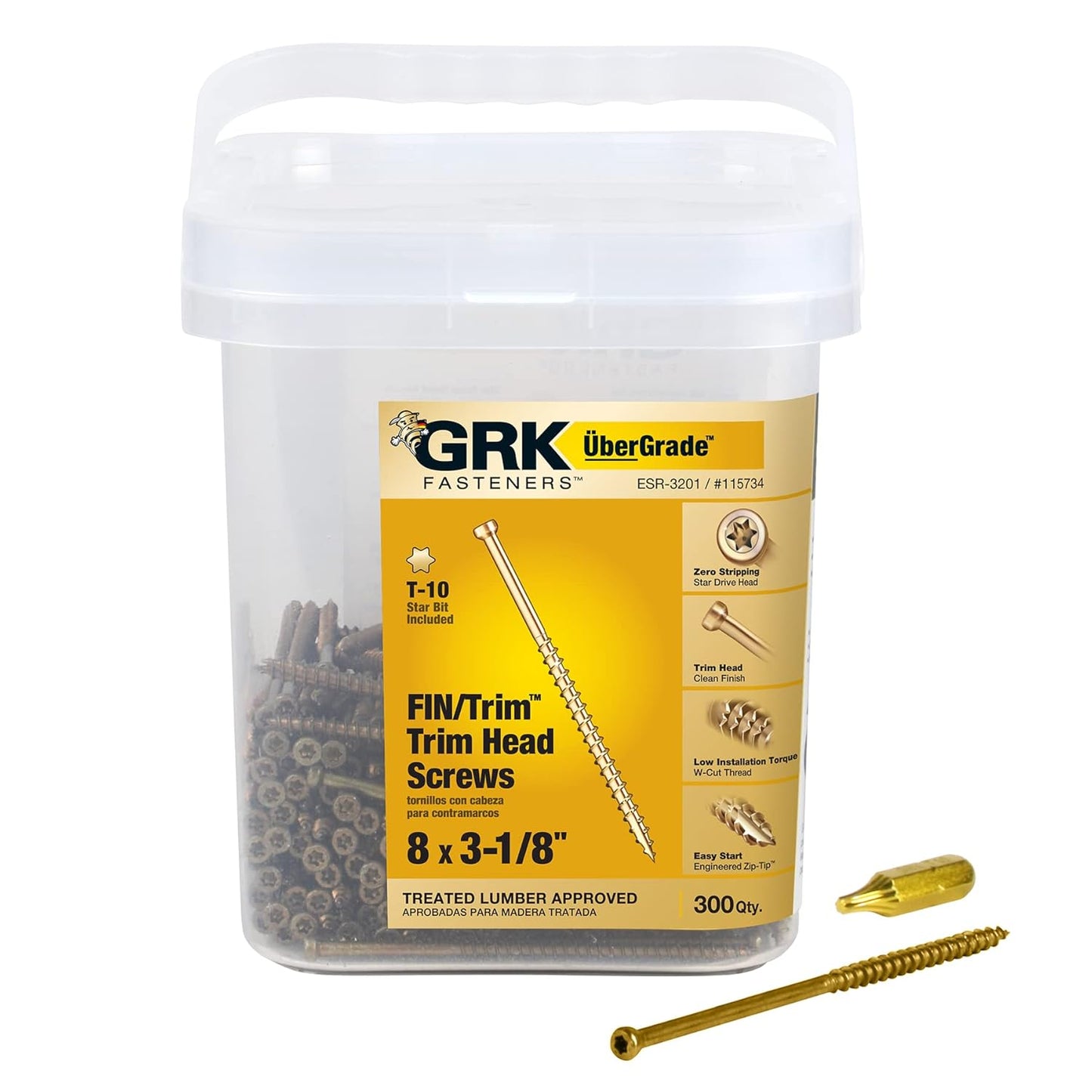 GRK 115734 Trim Head Screws for Cabinetry and Carpentry