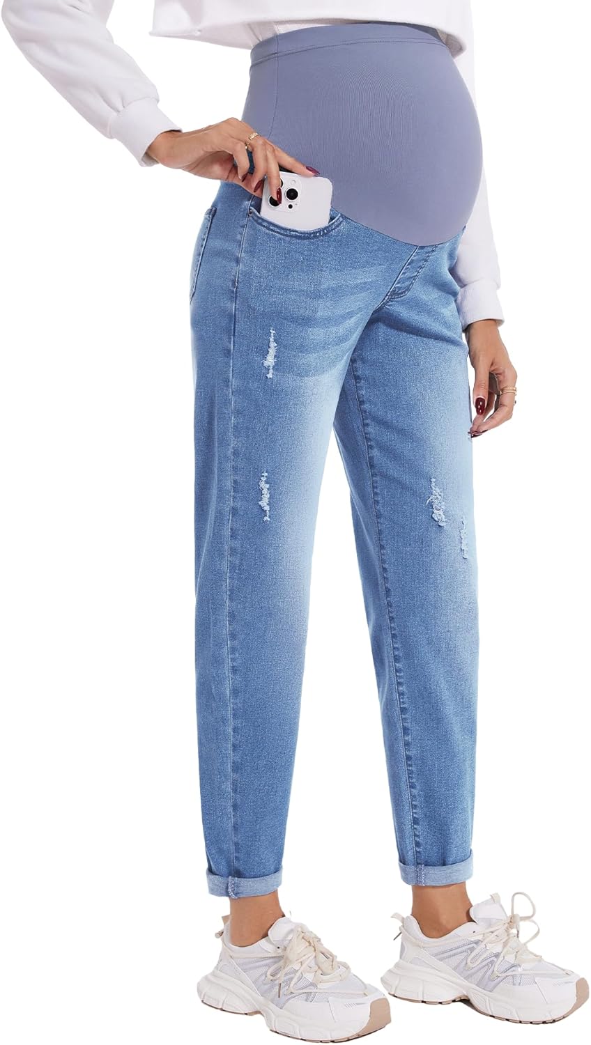 POSHGLAM Women's Maternity Jeans for Comfort and Style