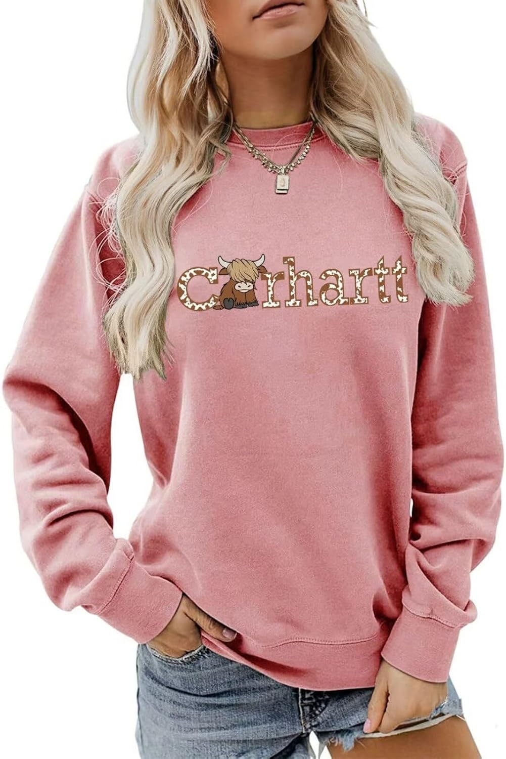 Cute Highland Cow Christmas Sweatshirt - Cozy & Stylish Women's Top