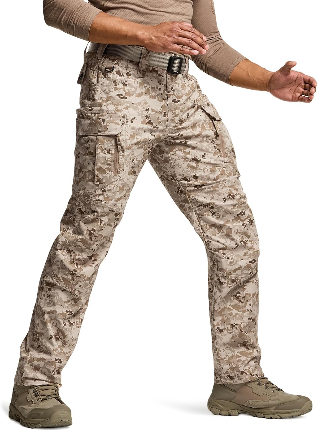 CQR Men's Flex Stretch Tactical Pants for Outdoor Activities