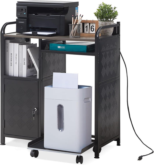 Printer Stand with Storage & Charging Port