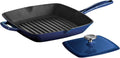 Enameled Cast Iron Grill Pan with Press 11-in - Durable Grill Results