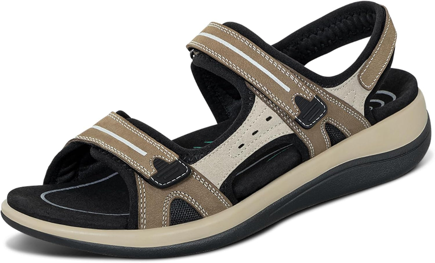 Orthopedic Leather Adjustable Venice Sandals for Women Comfort