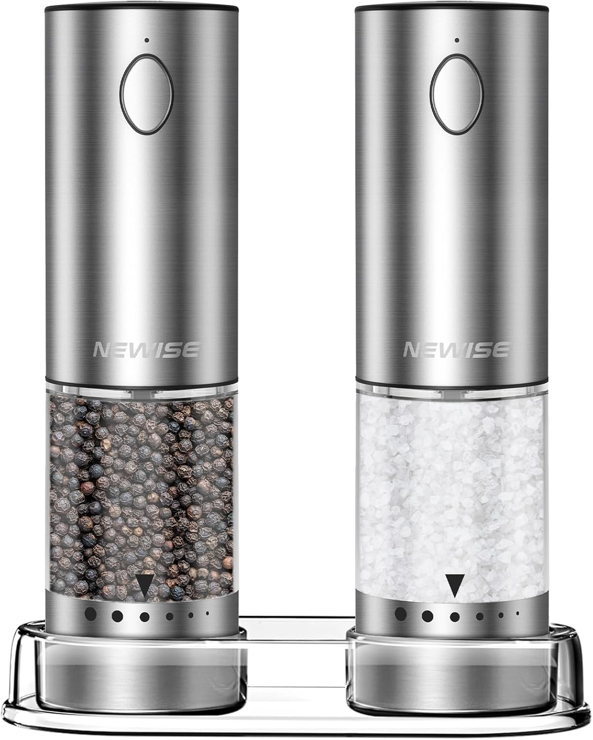 Electric Salt and Pepper Grinder Set with LED Lights and Coarseness