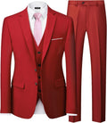 YND Men's 3 Piece Suit Set with Tie - Slim Fit 2-Button Blazer Suits