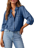 Astylish Women Button Down Denim Shirt - Soft Lightweight Chambray any