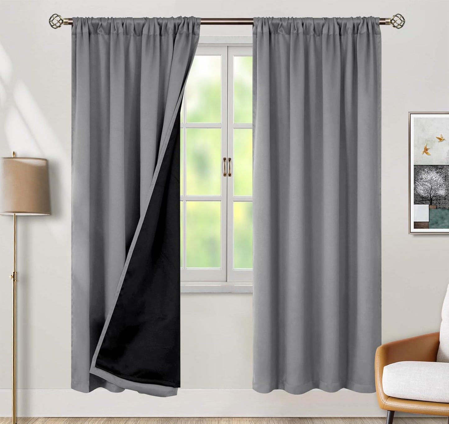 BGment 100% Blackout Curtains for Bedroom - Thermal Insulated