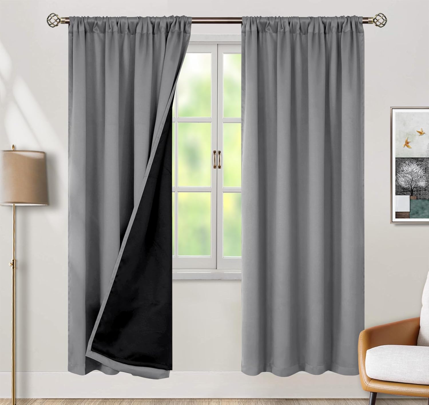 BGment 100% Blackout Curtains for Bedroom - Thermal Insulated