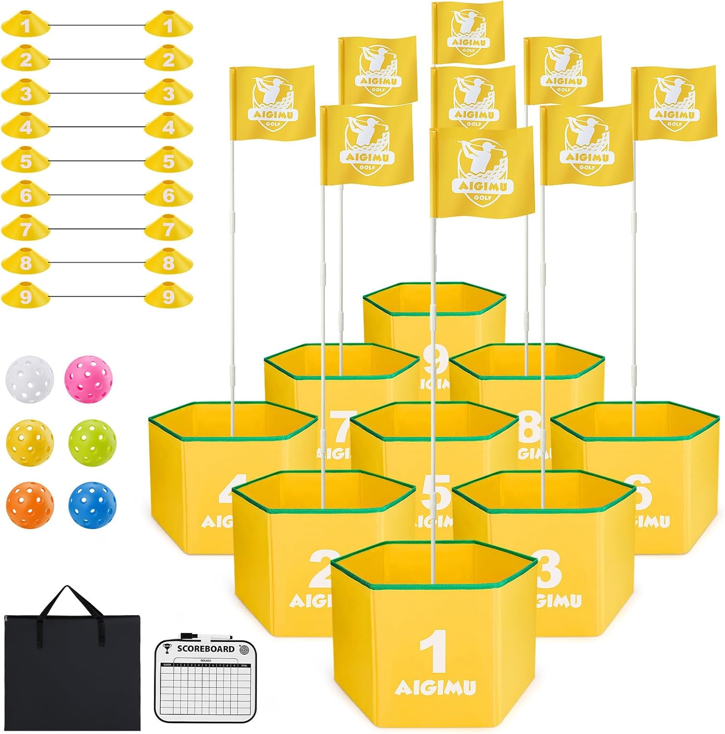 Golf Bucket Game 9 Holes for Family Fun and Outdoor Play