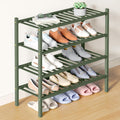 Bamboo Shoe Rack 4 Tier Stackable Organizer - Compact Entryway Shelf
