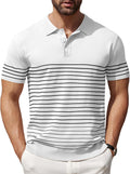 Men's Short Sleeve Polo Shirts Vintage Knitted Shirt - Comfortable