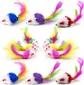 Cat Mice Toys for Indoor Cats 12PCS - Feather Mice Pack for Play