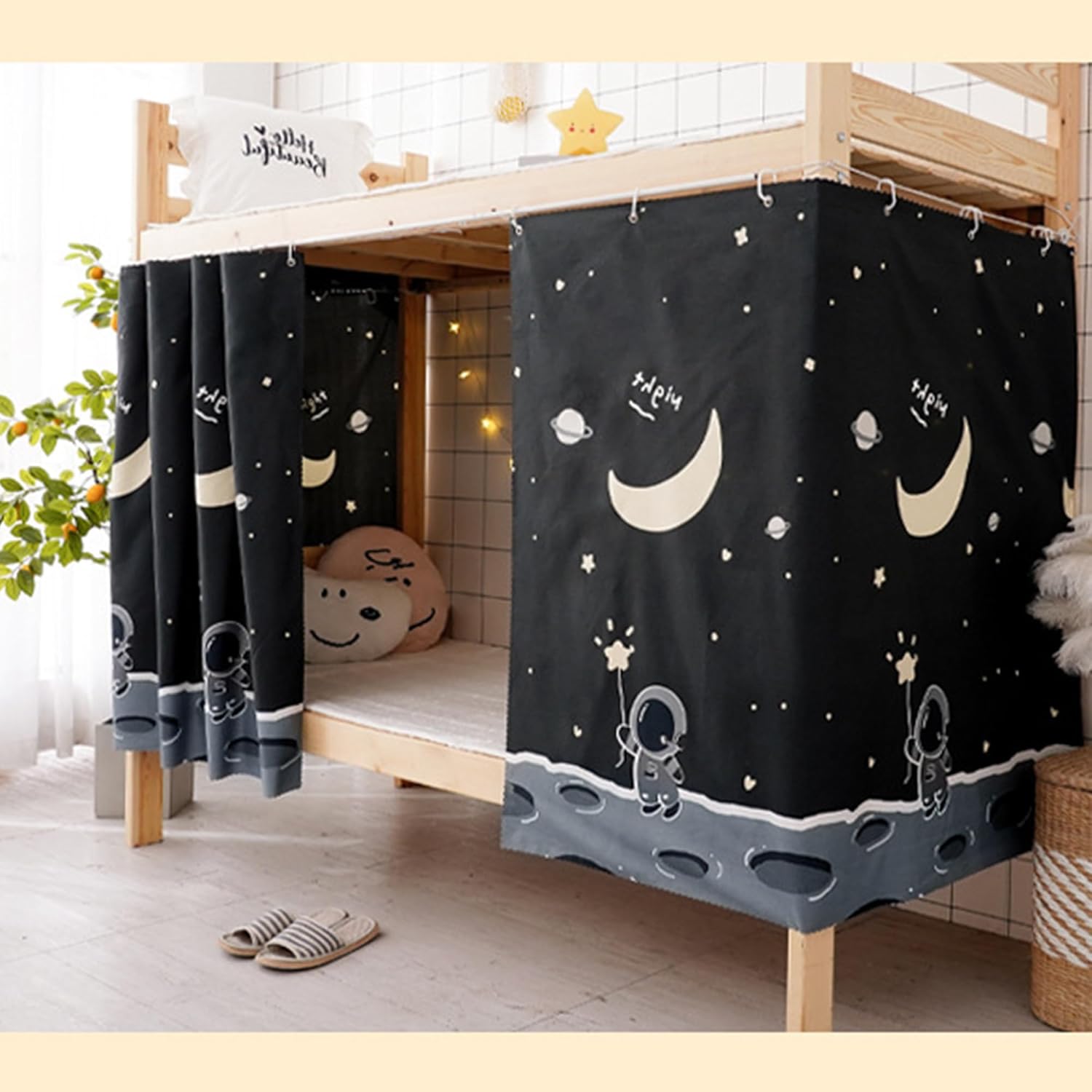Hoce Bunk Bed Privacy Curtains - Astronaut Theme