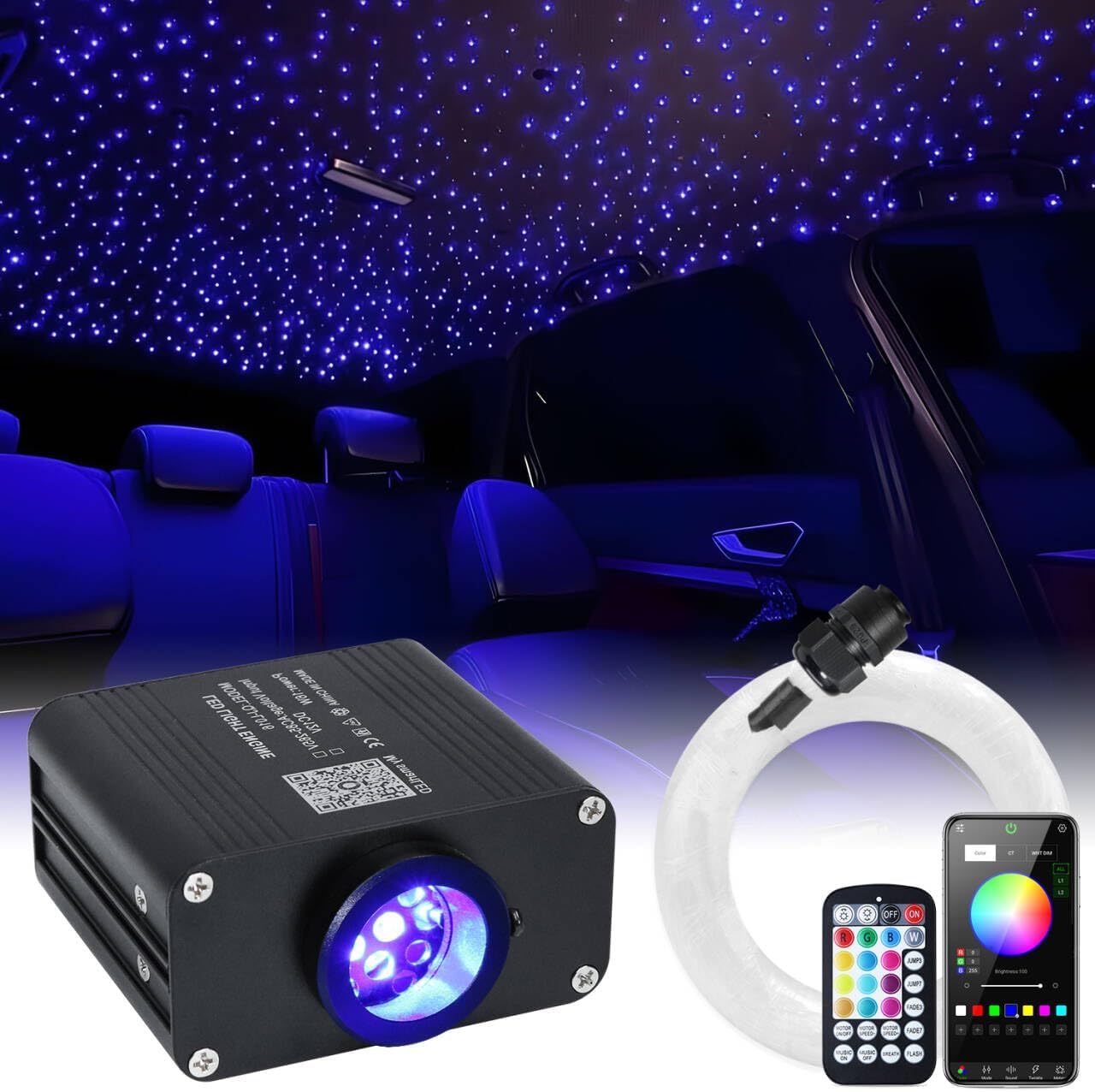 Starlight Headliner Kit for Car & Home Decor with RGBW Lights