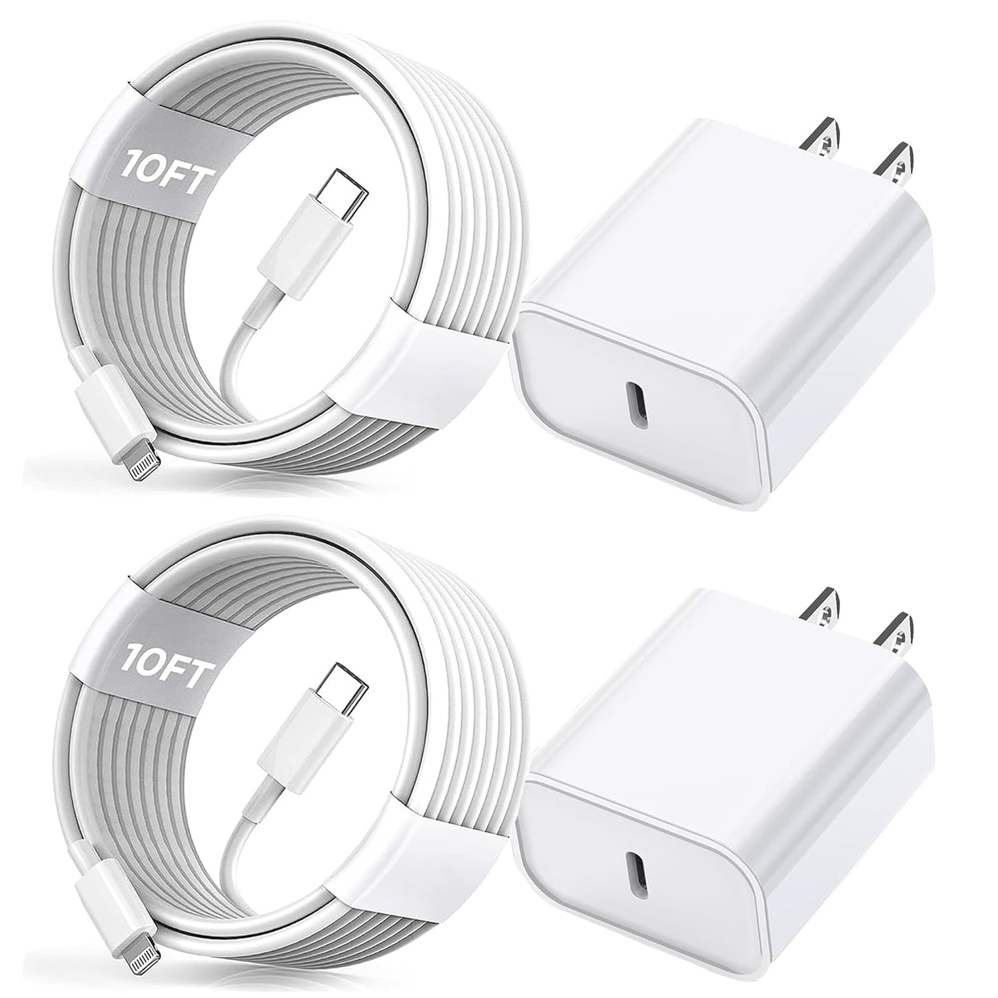 Articona 2 Pack PD Fast Charger Set - Extra Long Cable for iPhone & iPad