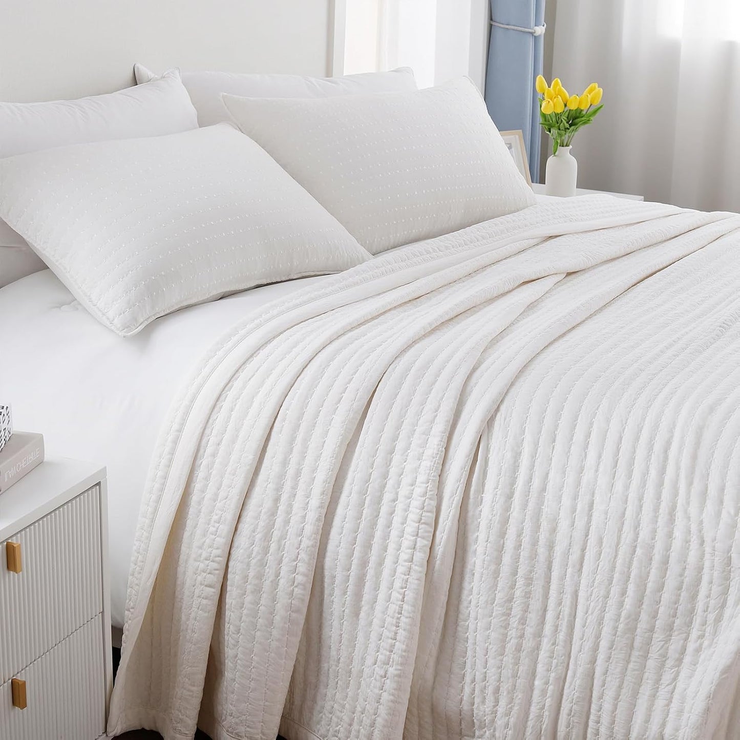Queen Quilt Set 90in Lightweight Bedspread for All Seasons