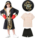 Boxing Costume For Kids Hooded Robe Satin Boxer Cosplay With Shorts