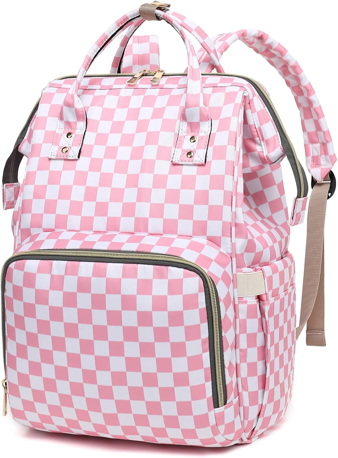 Checkered Laptop Backpack for Women - Stylish and Functional
